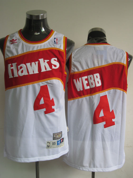 Atlanta Hawks 4 Spud Webb Home White Soul Swingman Basketball Jersey